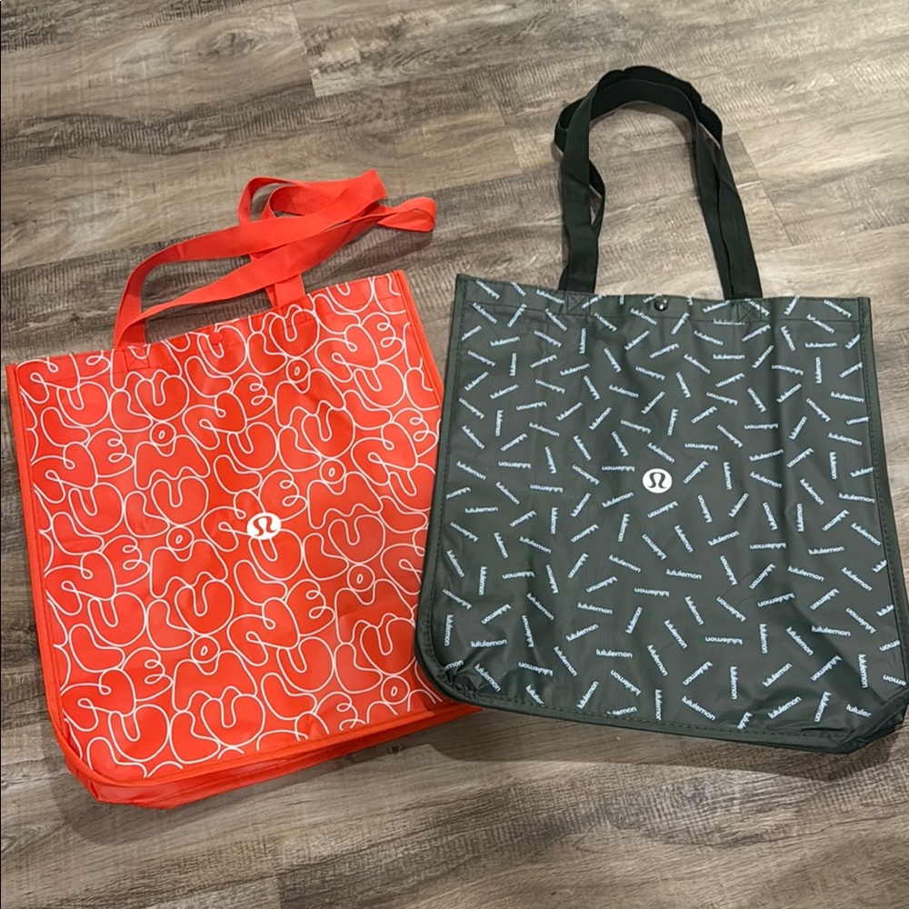 lululemon athletica Red and Green Geometric Totes